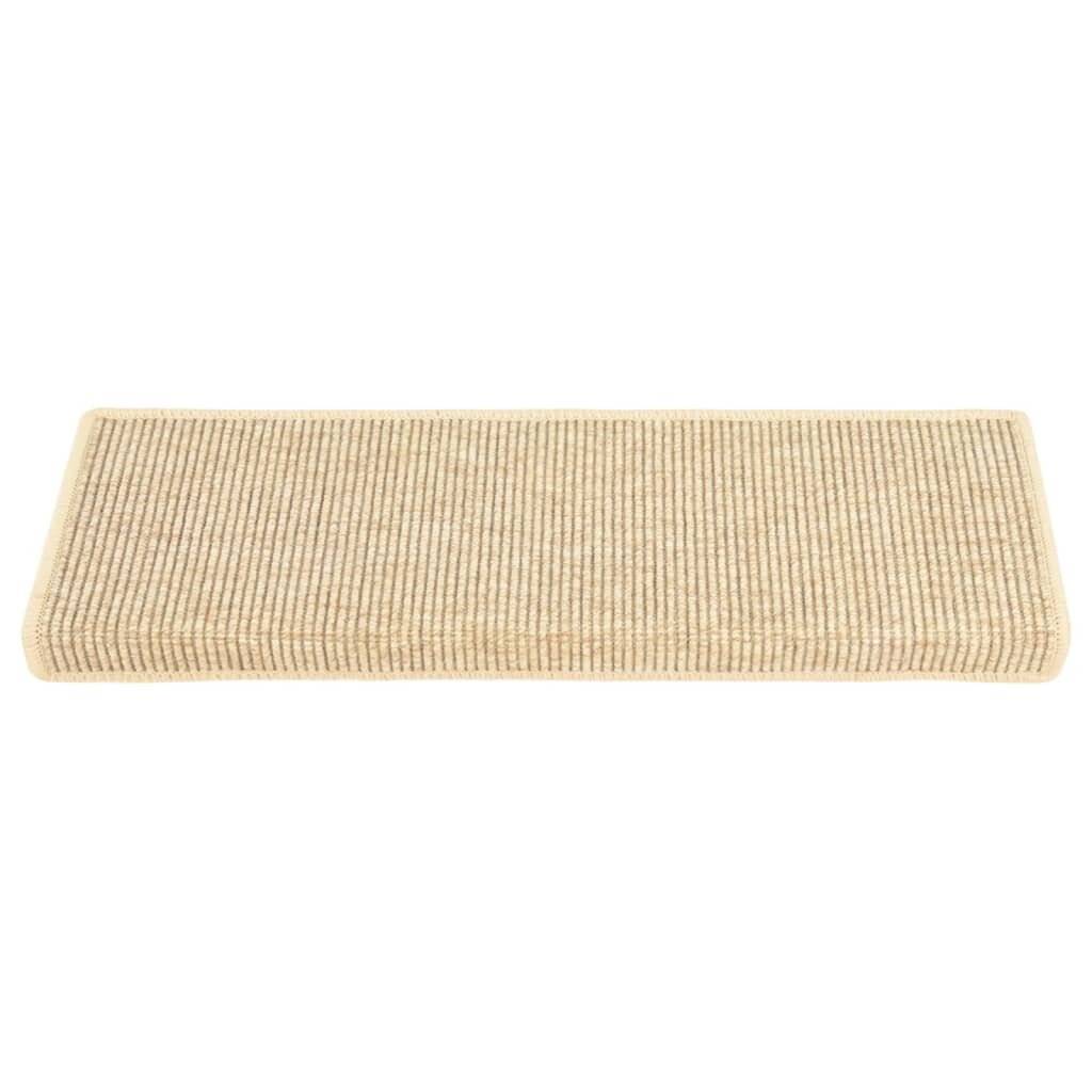 Treppenmatten Selbstklebend Sisal 15 Stk. 65x25 cm Hellbeige-2