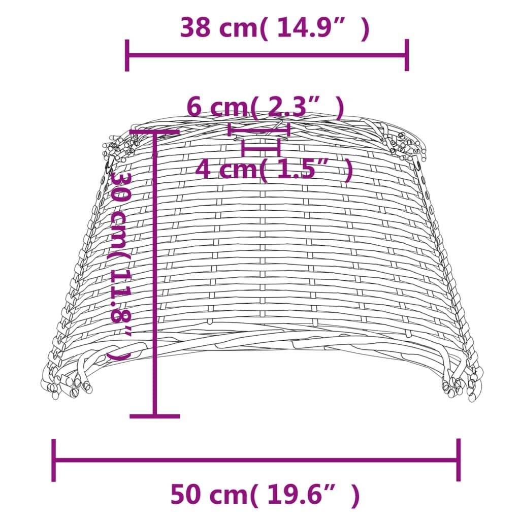 Lampenschirm Weiß Ø50x30 cm Korbweide-6