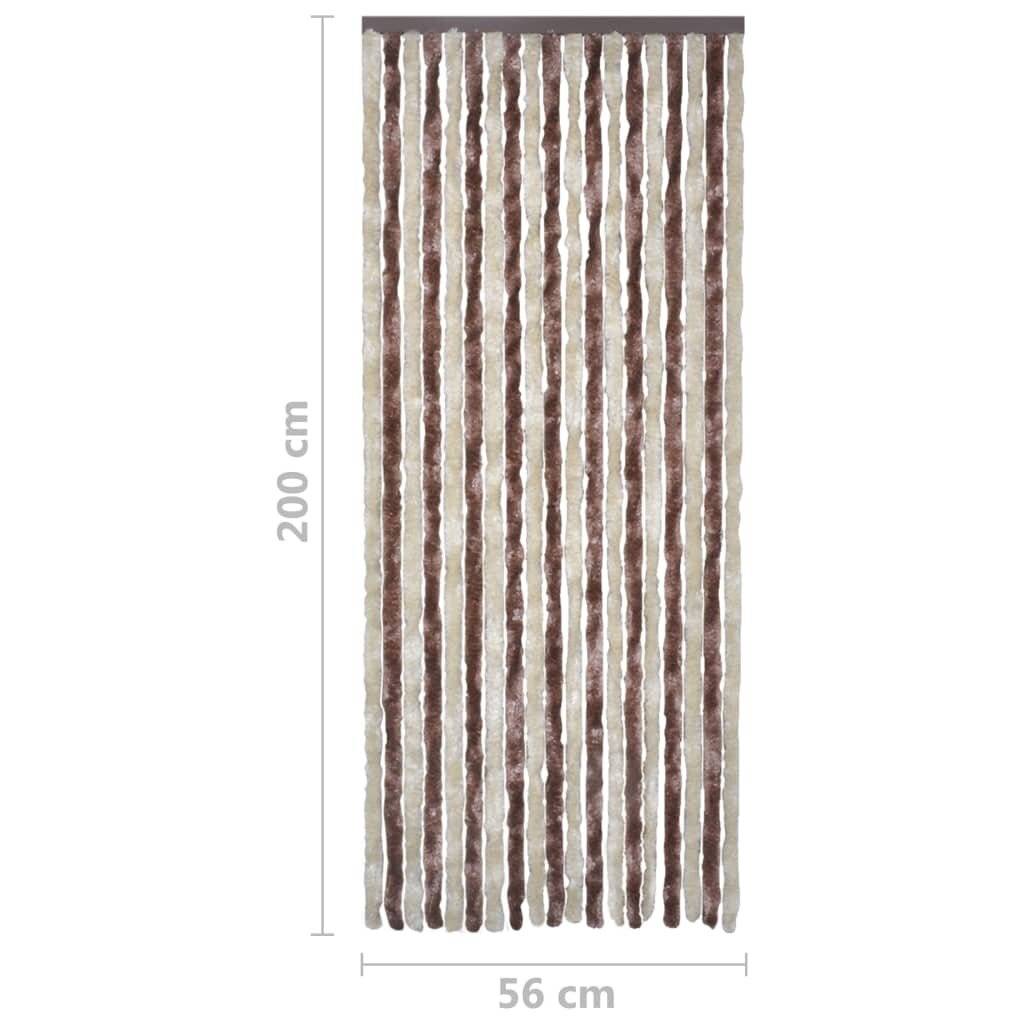 Insektenschutz-Vorhang Beige und Hellbraun 56x200 cm Chenille-4