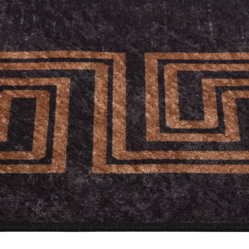 Teppich Waschbar 80x150 cm Schwarz und Golden Rutschfest-3