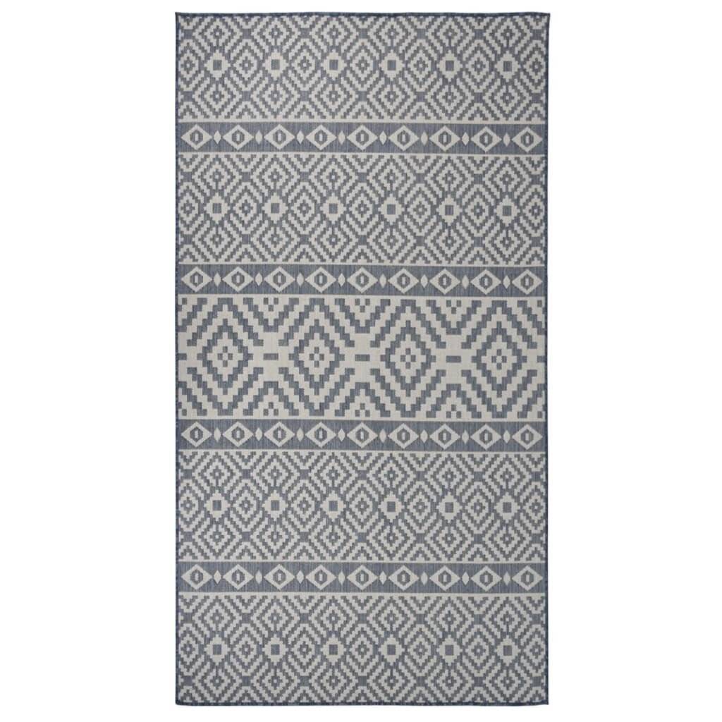 Outdoor-Teppich Flachgewebe 80x150 cm Blau Gestreift-0