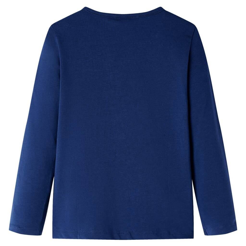 Kinder-Langarmshirt mit Pilz-Aufdruck Marineblau 104-1