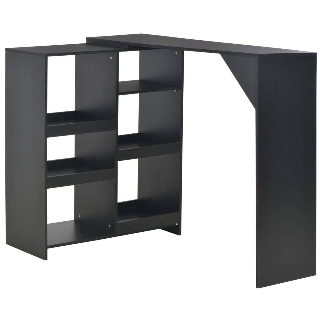 Bartisch mit Beweglichem Regal Schwarz 138 x 40 x 120 cm-0