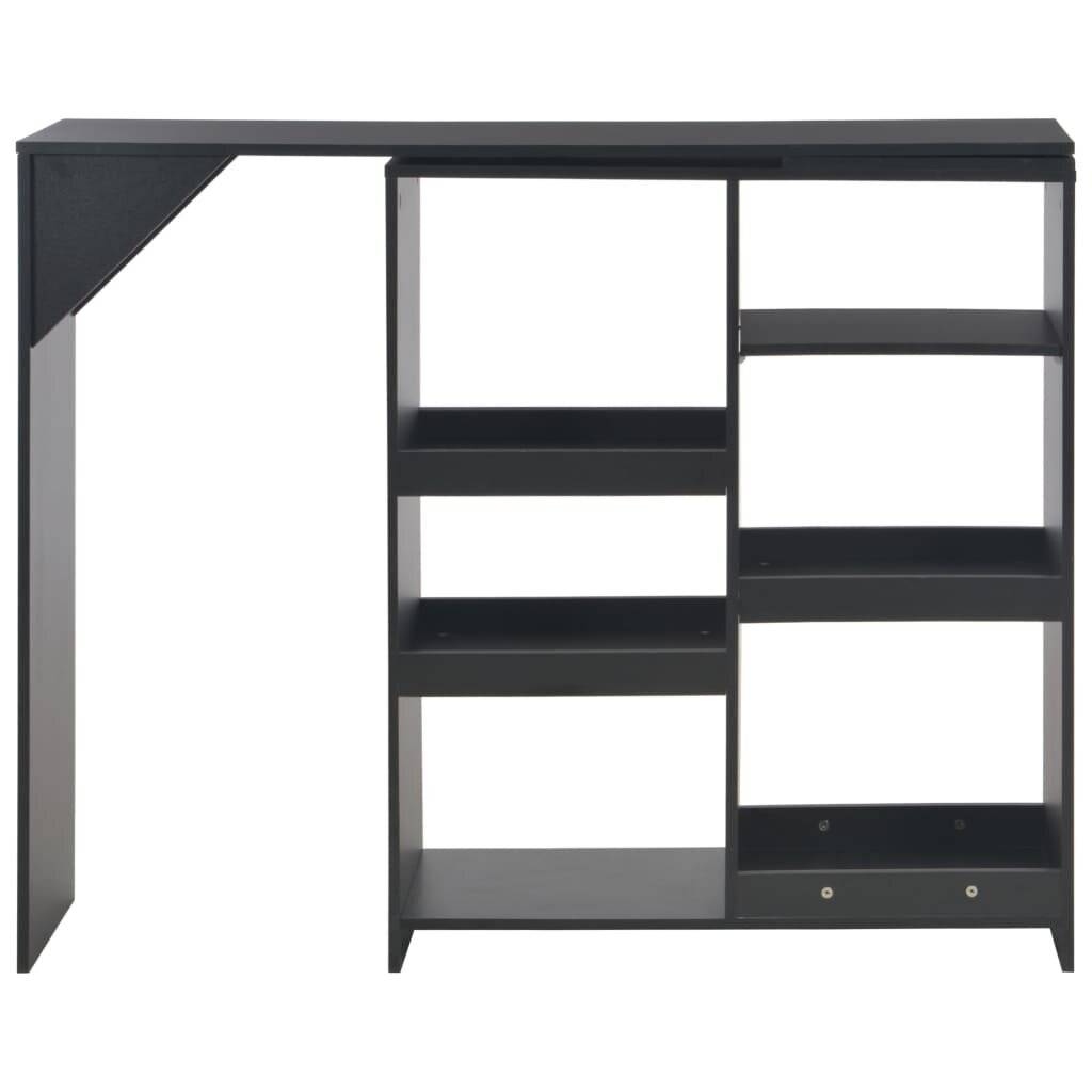 Bartisch mit Beweglichem Regal Schwarz 138 x 40 x 120 cm-2