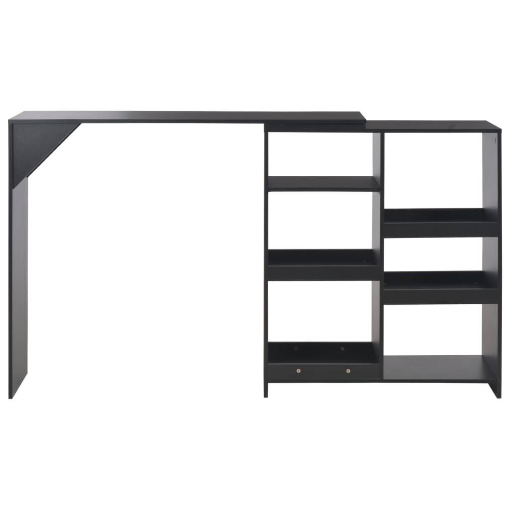 Bartisch mit Beweglichem Regal Schwarz 138 x 40 x 120 cm-3