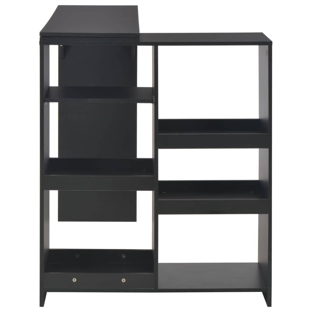 Bartisch mit Beweglichem Regal Schwarz 138 x 40 x 120 cm-4