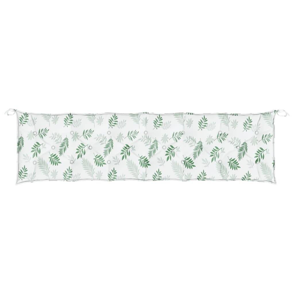 Gartenbank-Auflagen 2 Stk. Blattmuster 200x50x7 cm Stoff-1
