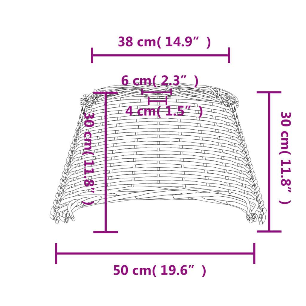 Lampenschirm Weiß Ø50x30 cm Korbweide-5
