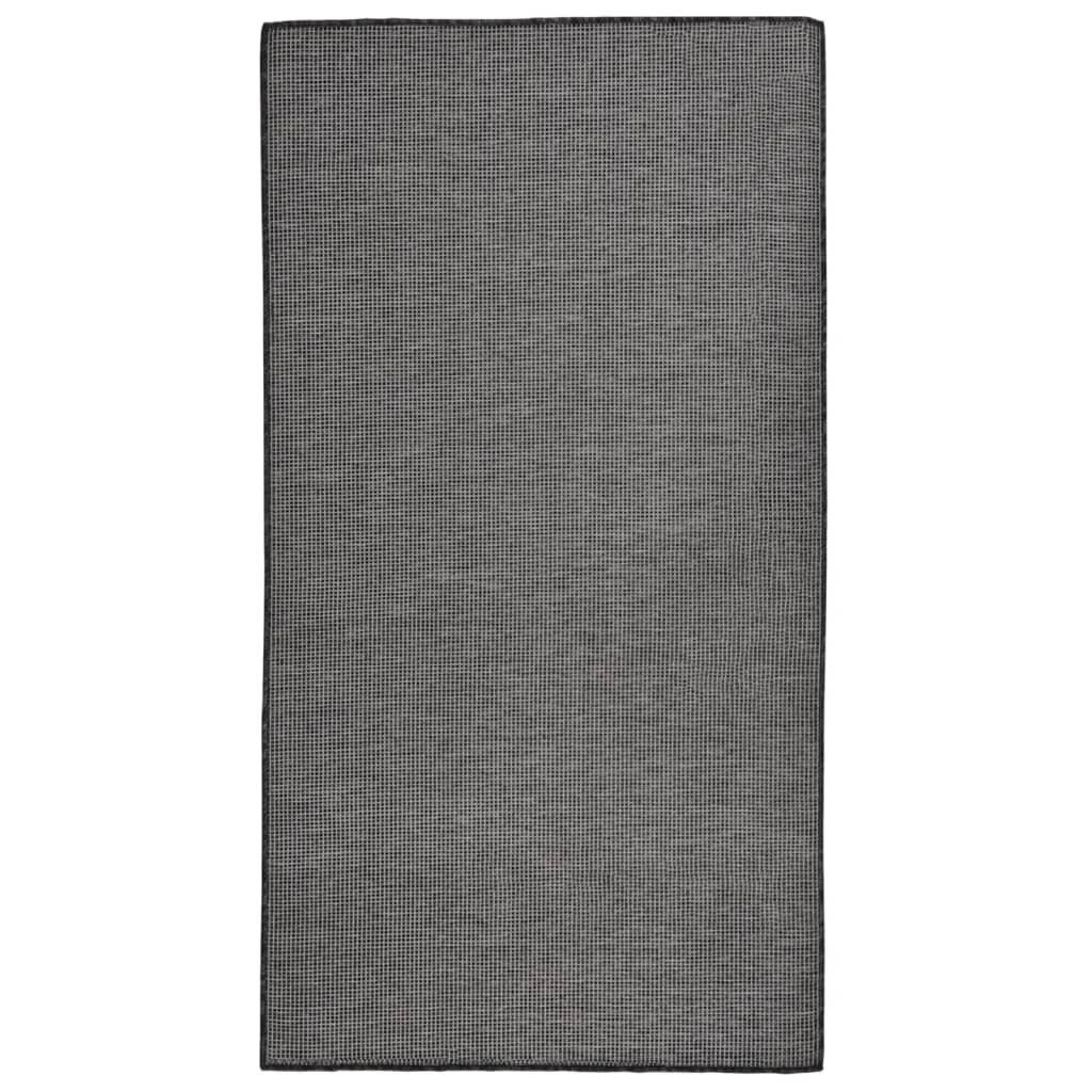 Outdoor-Teppich Flachgewebe 80x150 cm Grau-0