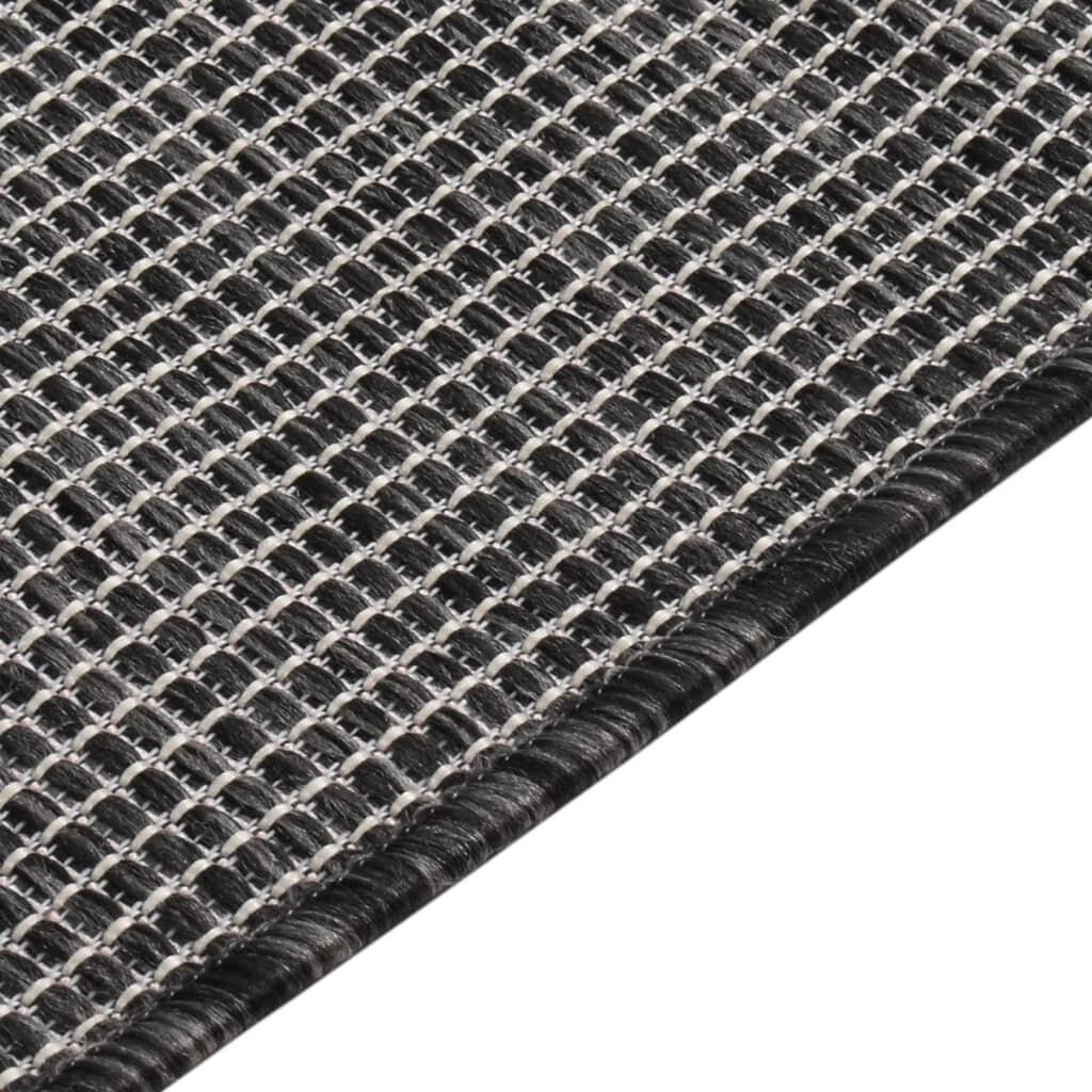 Outdoor-Teppich Flachgewebe 80x150 cm Grau-3