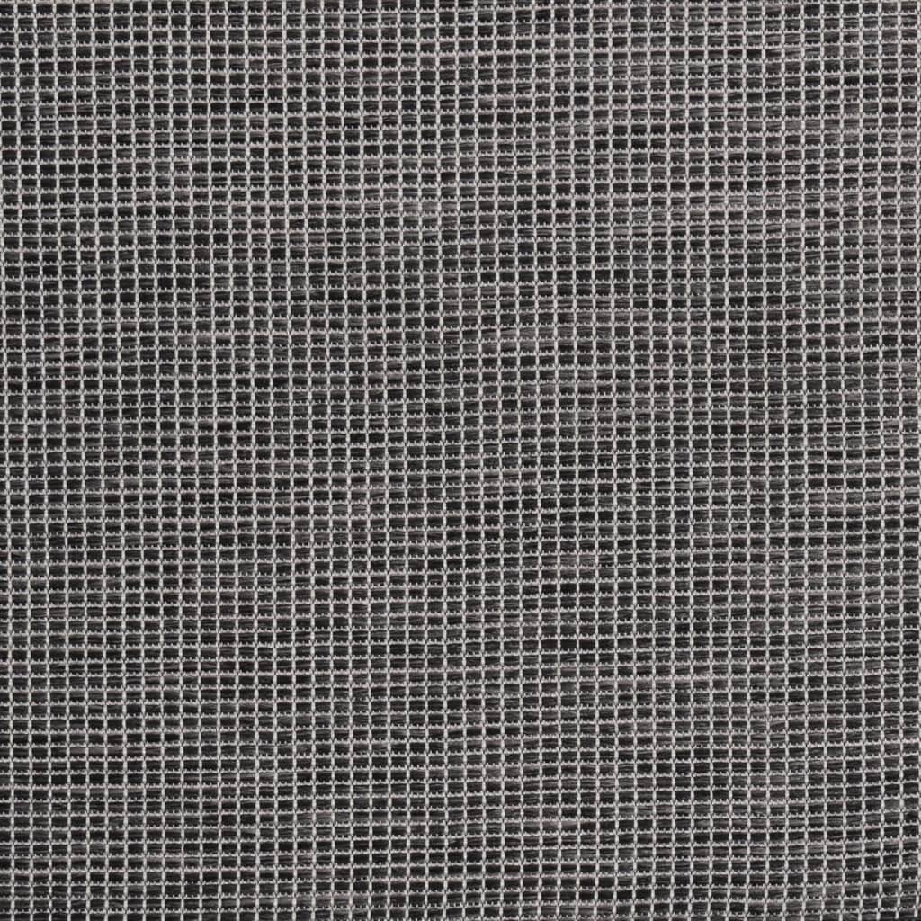 Outdoor-Teppich Flachgewebe 80x150 cm Grau-4
