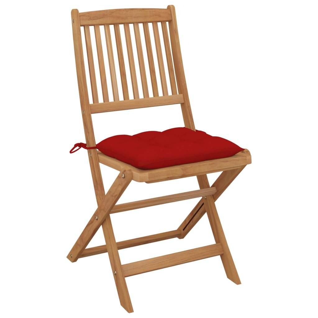 Klappbare Gartenstühle 6 Stk. mit Kissen Massivholz Akazie-4