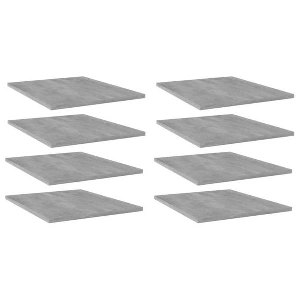 Bücherregal-Bretter 8 Stk. Betongrau 40x50x1,5 cm Spanplatte
