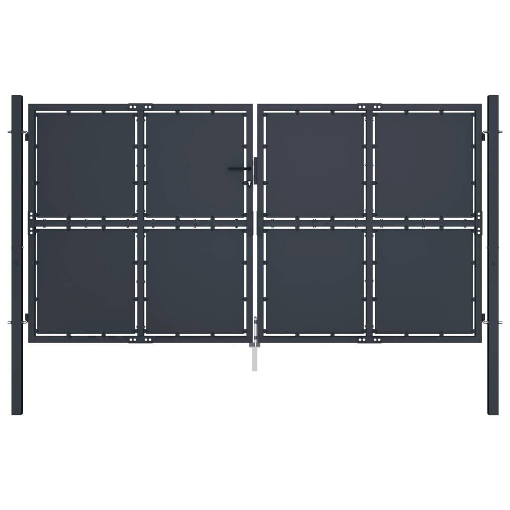 Gartentor Stahl 300×200 cm Anthrazit-0