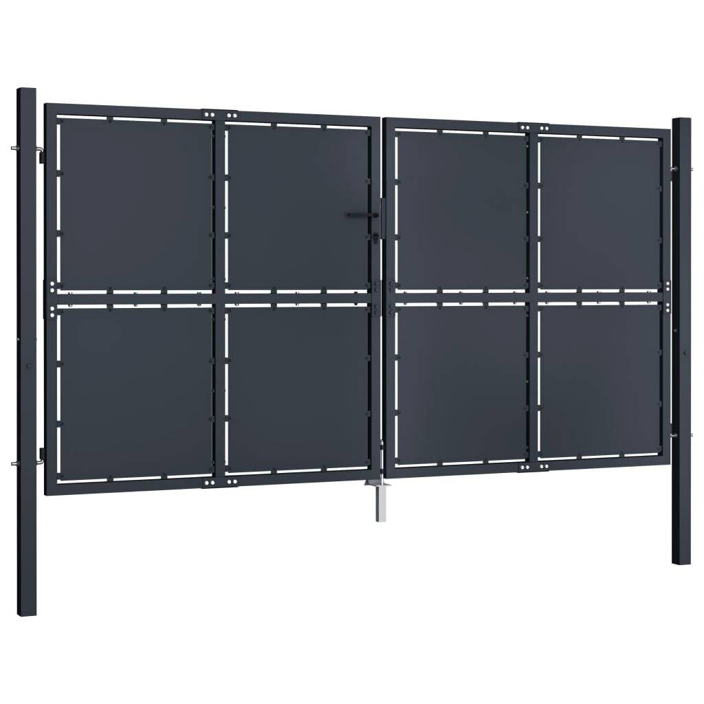 Gartentor Stahl 300×200 cm Anthrazit-3