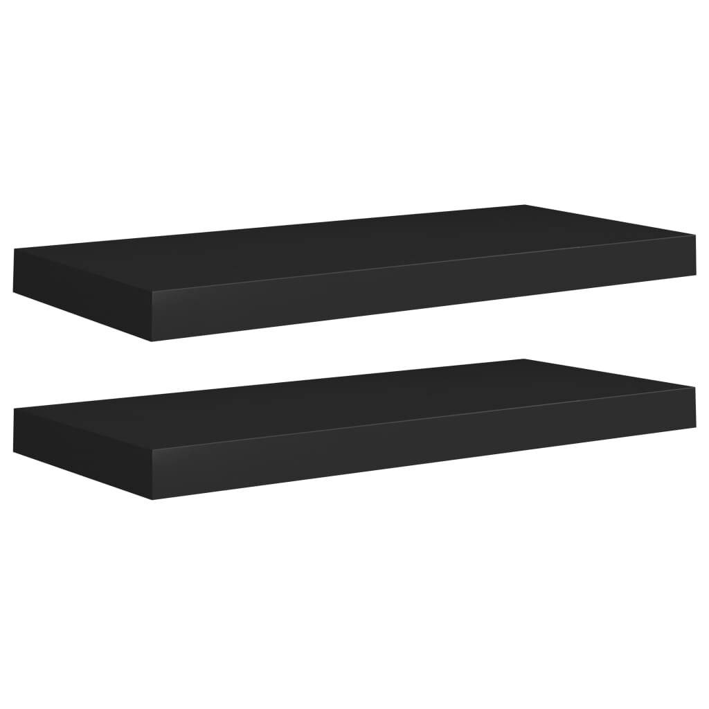 Wandregale Schwebend 2 Stk. Schwarz 60x23,5x3,8cm MDF-4