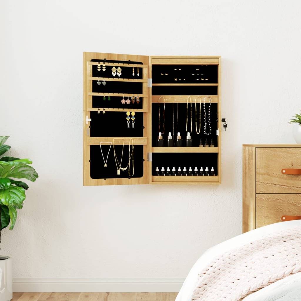 Spiegel-Schmuckschrank mit LED-Beleuchtung Wandmontage-0