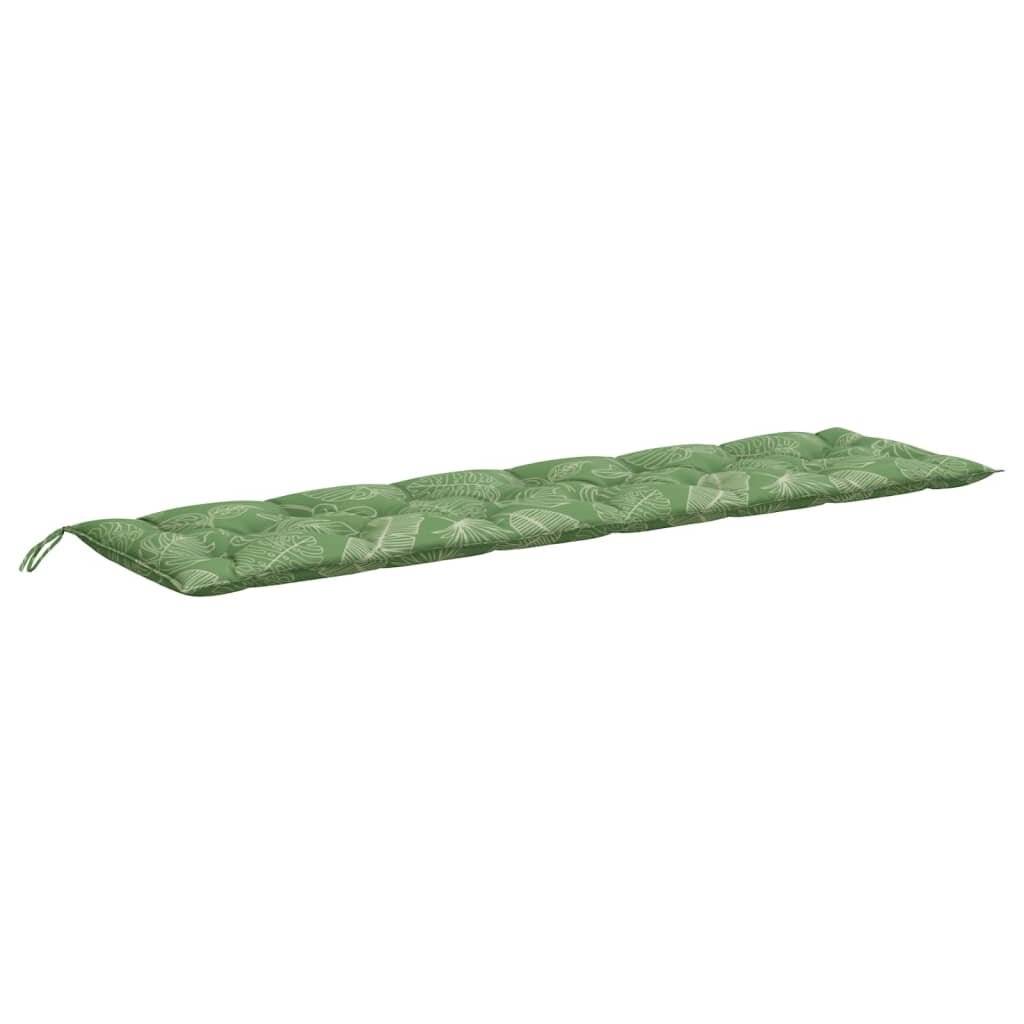 Gartenbank-Auflage Blattmuster 200x50x7 cm Stoff-1