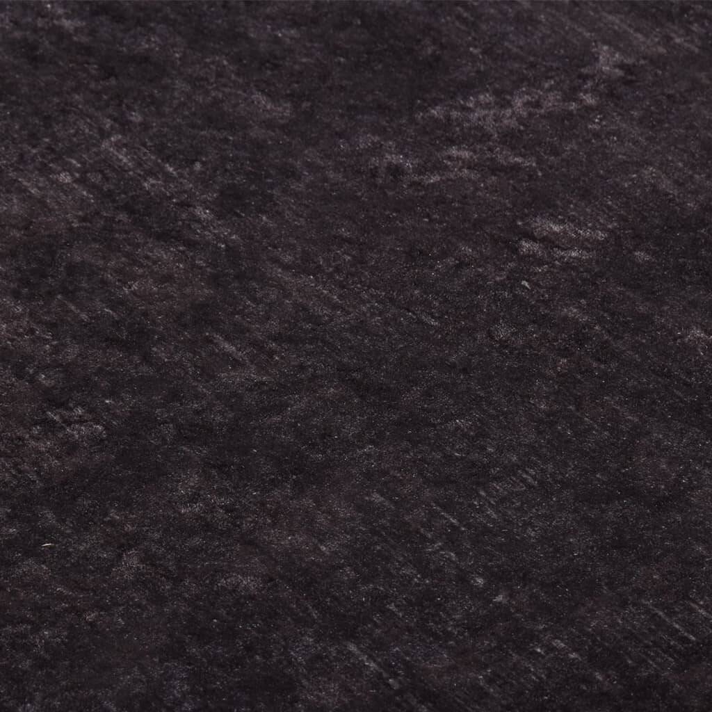 Teppich Waschbar 80x150 cm Schwarz und Golden Rutschfest-4