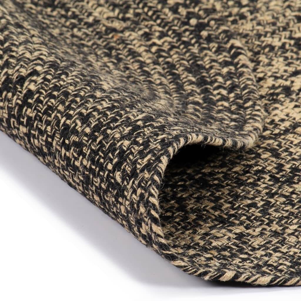 Teppich Handgefertigt Jute Schwarz und Braun 180 cm-2