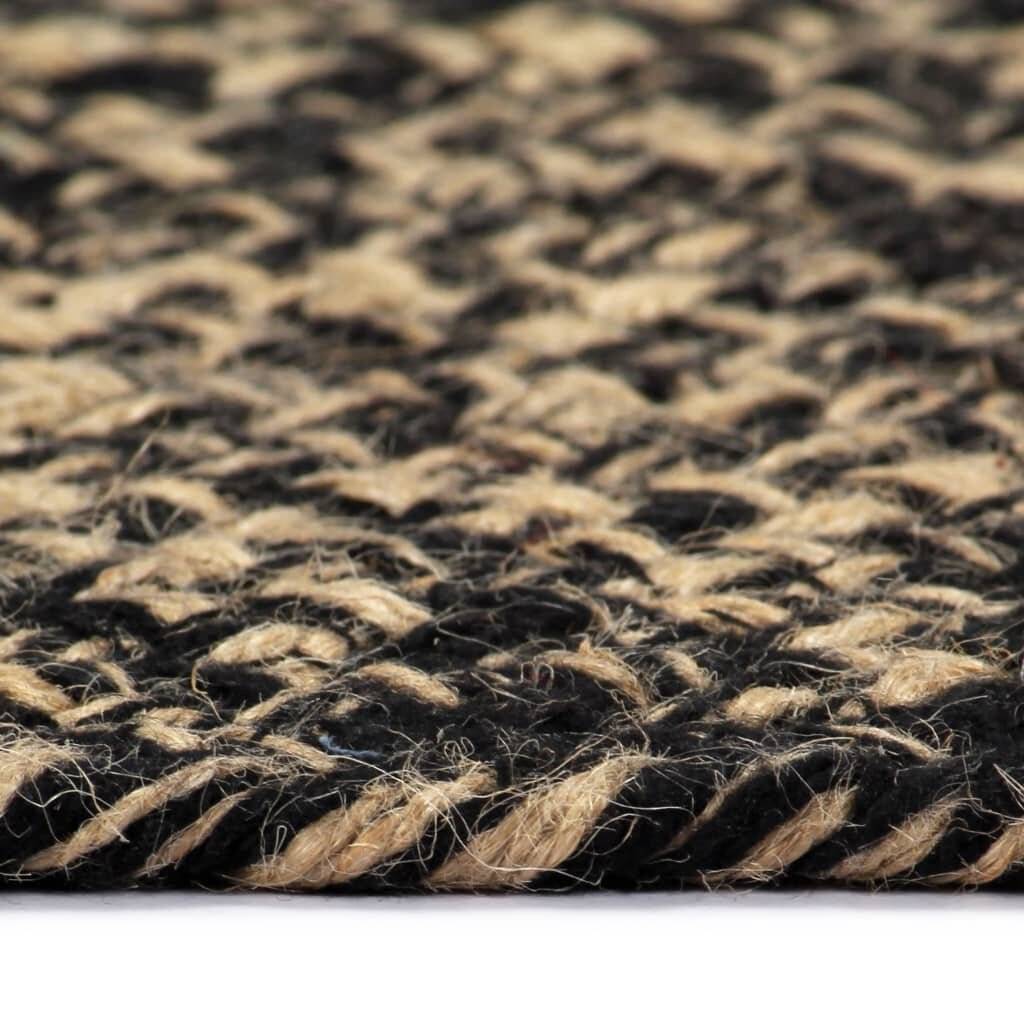 Teppich Handgefertigt Jute Schwarz und Braun 180 cm-3