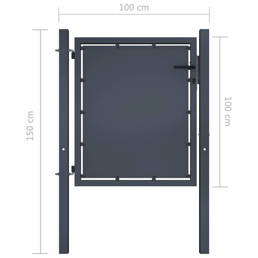 Gartentor Stahl 100×100 cm Anthrazit-3