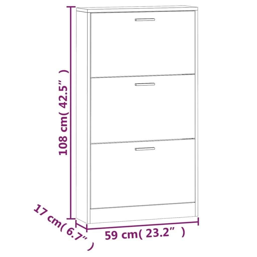 Symbolbild für Schuhschrank Hochglanz-Weiß 59x17x108 cm Holzwerkstoff