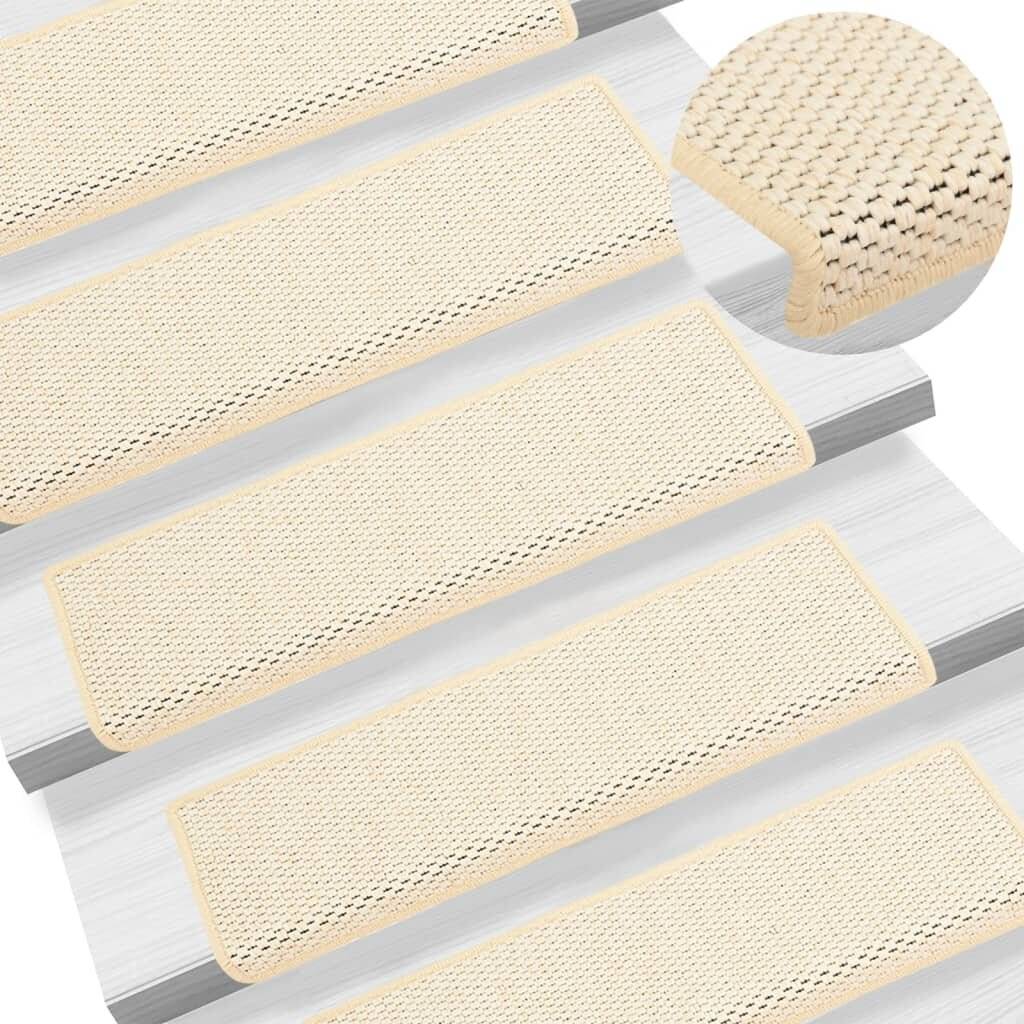 Treppenmatten Selbstklebend Sisal-Optik 15 Stk. 65x25 cm Creme-0