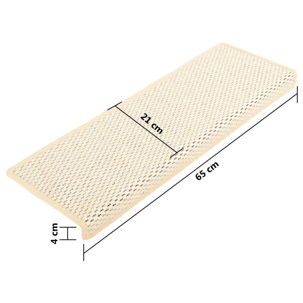 Treppenmatten Selbstklebend Sisal-Optik 15 Stk. 65x25 cm Creme-6