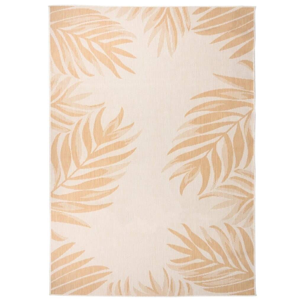 Outdoor-Teppich Flachgewebe 140x200 cm Blattmuster-0