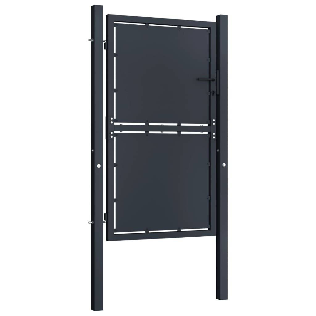 Gartentor Stahl 100 x 200 cm Anthrazit-1