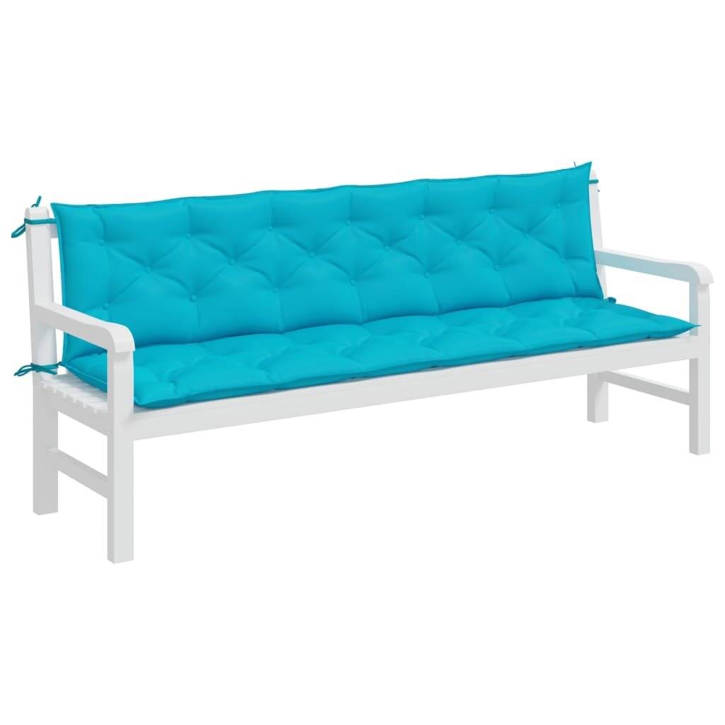 Gartenbank-Auflagen 2 Stk. Türkis 200x50x7 cm Stoff-2