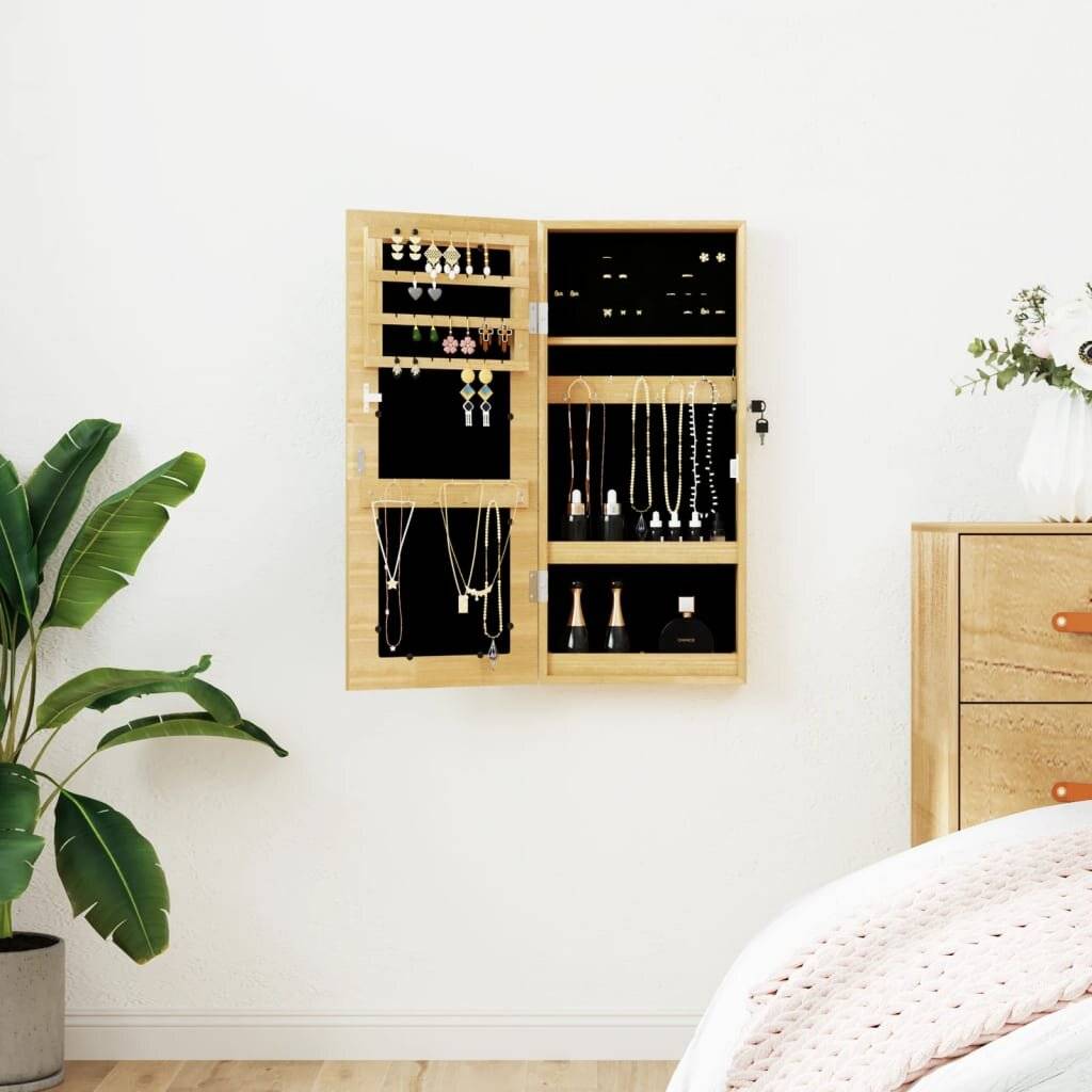 Schmuckschrank mit Spiegel Wandmontage 30x8,5x67 cm-0
