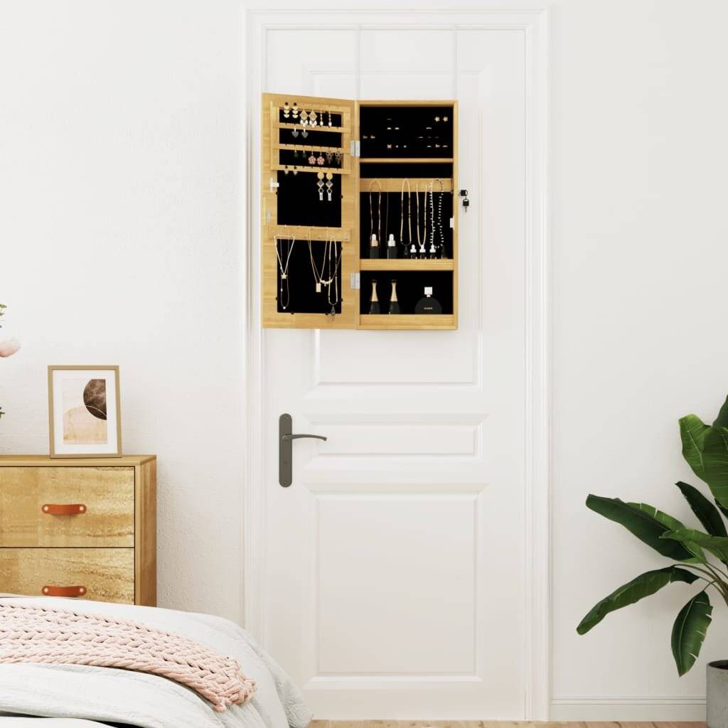 Schmuckschrank mit Spiegel Wandmontage 30x8,5x67 cm-2