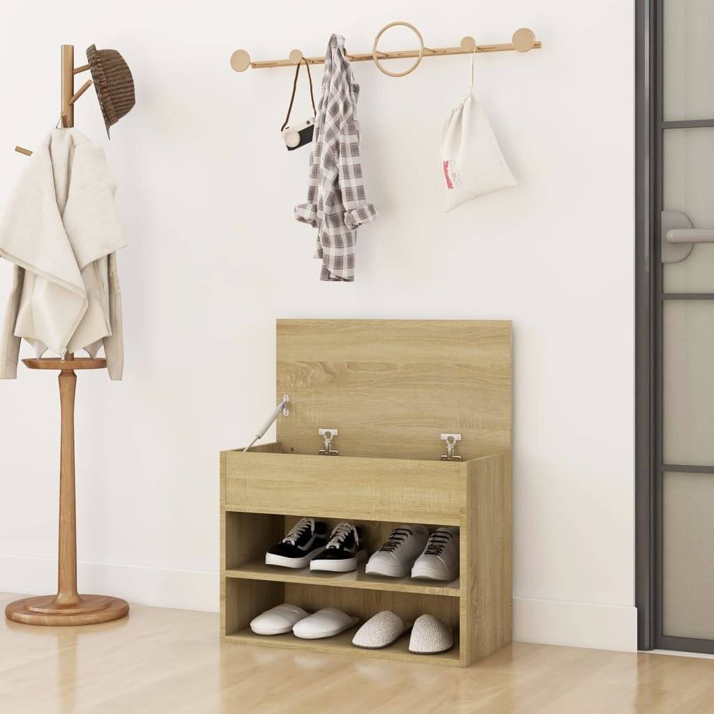 Schuhbank Sonoma-Eiche 60x30x45 cm Holzwerkstoff-2