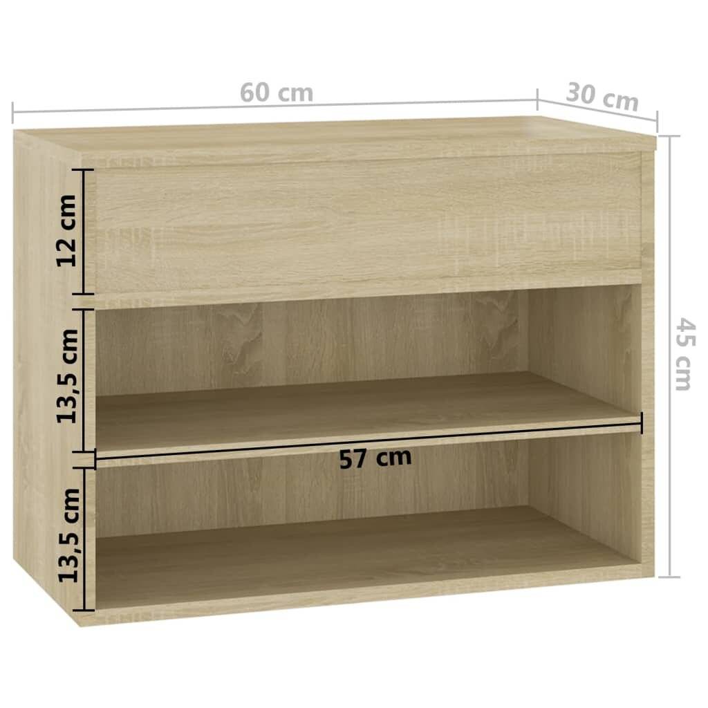 Symbolbild für Schuhbank Sonoma-Eiche 60x30x45 cm Holzwerkstoff