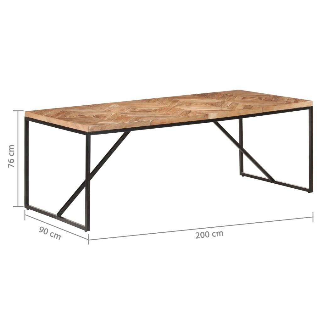 Esstisch 200x90x76 cm Massivholz Akazie und Mango-5