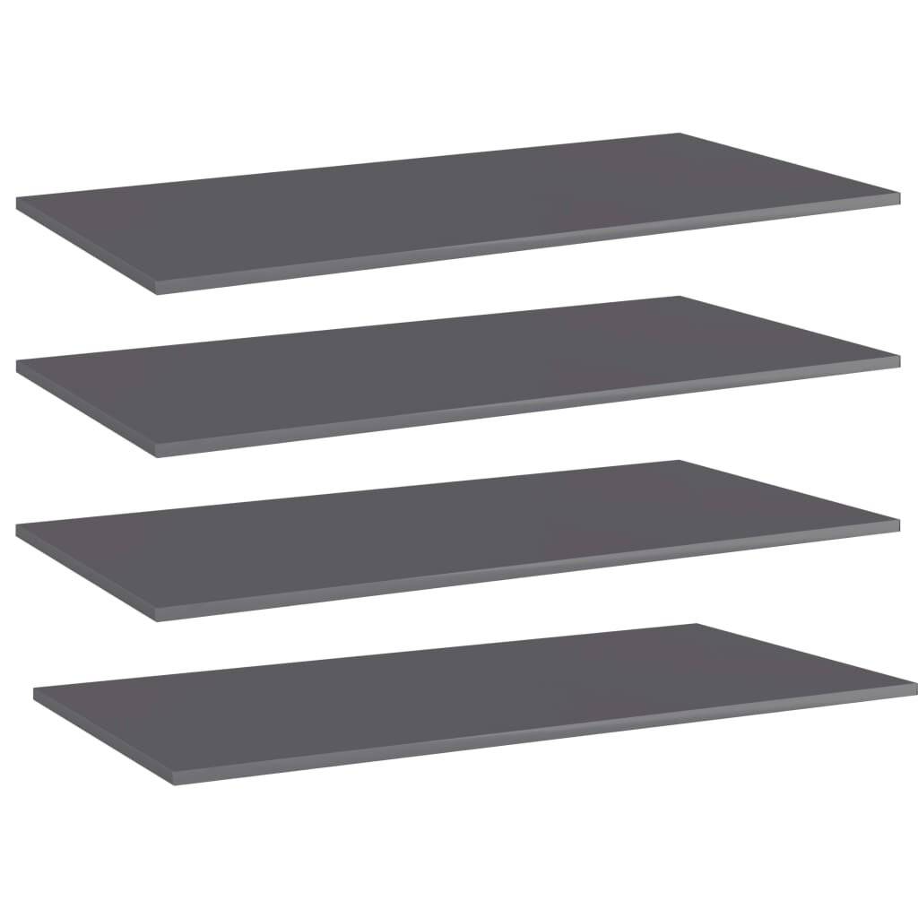 Bücherregal-Bretter 4 Stk. Hochglanz-Grau 100x50x1,5 cm-0