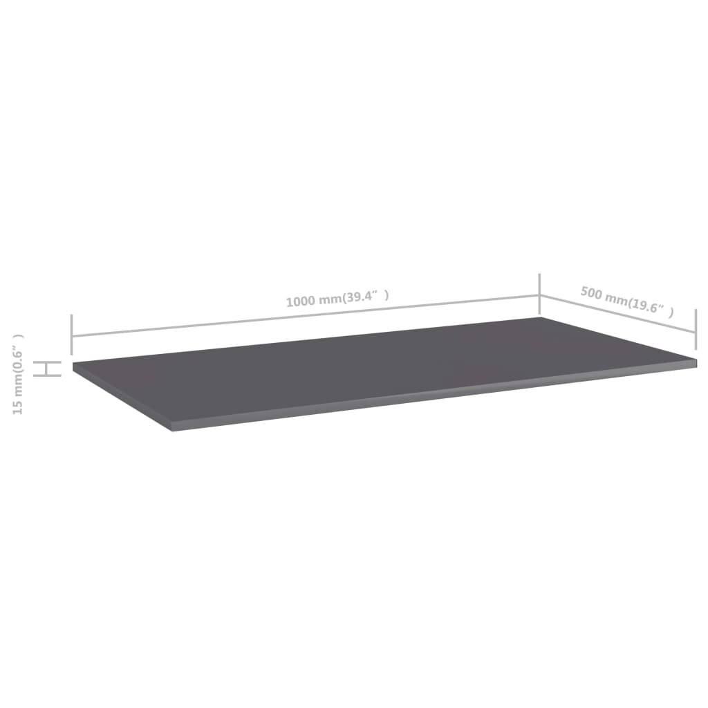 Bücherregal-Bretter 4 Stk. Hochglanz-Grau 100x50x1,5 cm-4