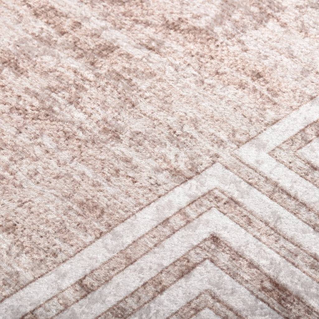 Teppich Waschbar 160x230 cm Beige Rutschfest-3