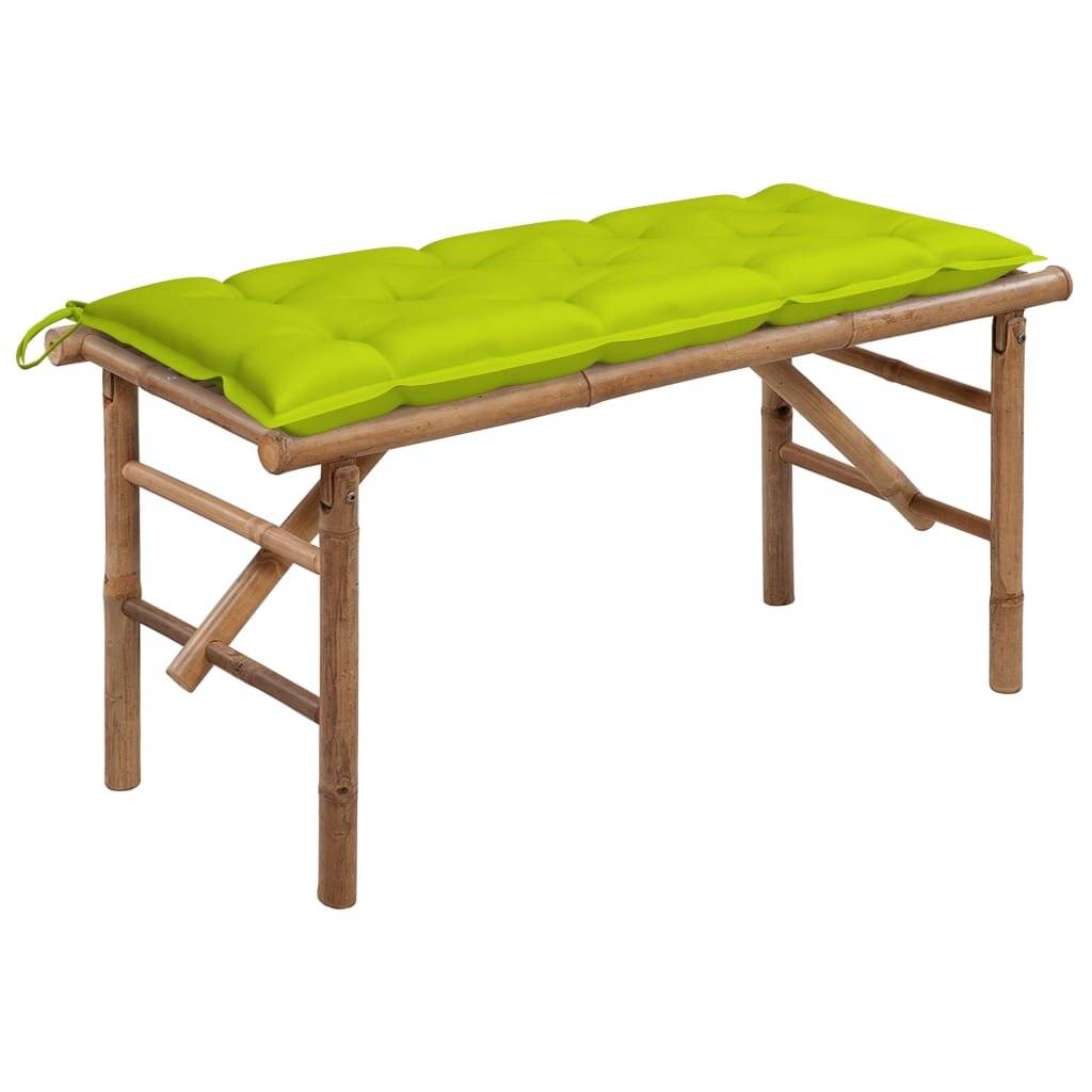 Klappbare Gartenbank mit Auflage 118 cm Bambus-0