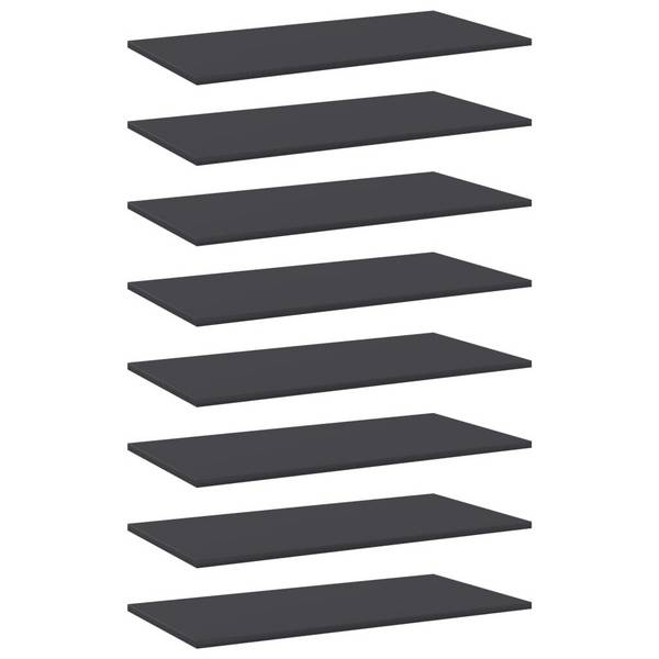 Bücherregal-Bretter 8 Stk. Grau 80x40x1,5 cm Spanplatte