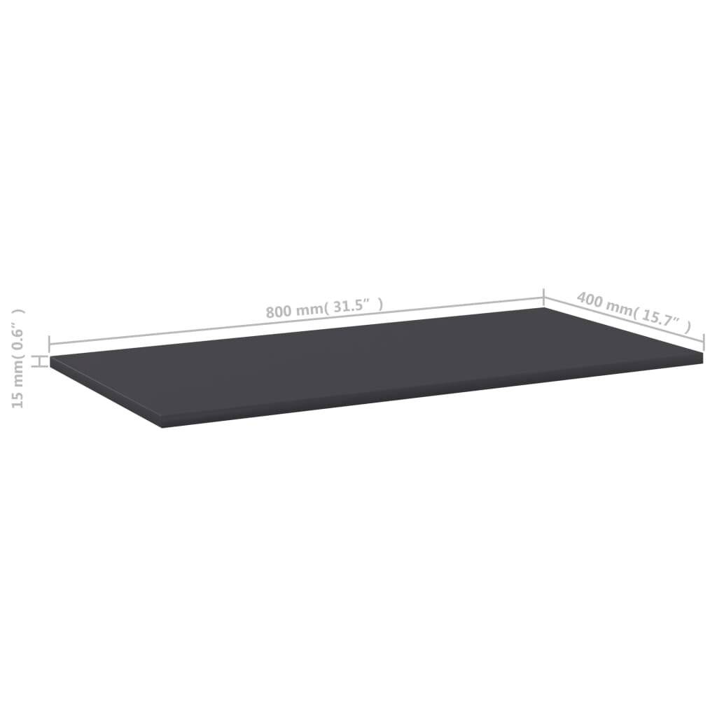 Bücherregal-Bretter 8 Stk. Grau 80x40x1,5 cm Spanplatte-4