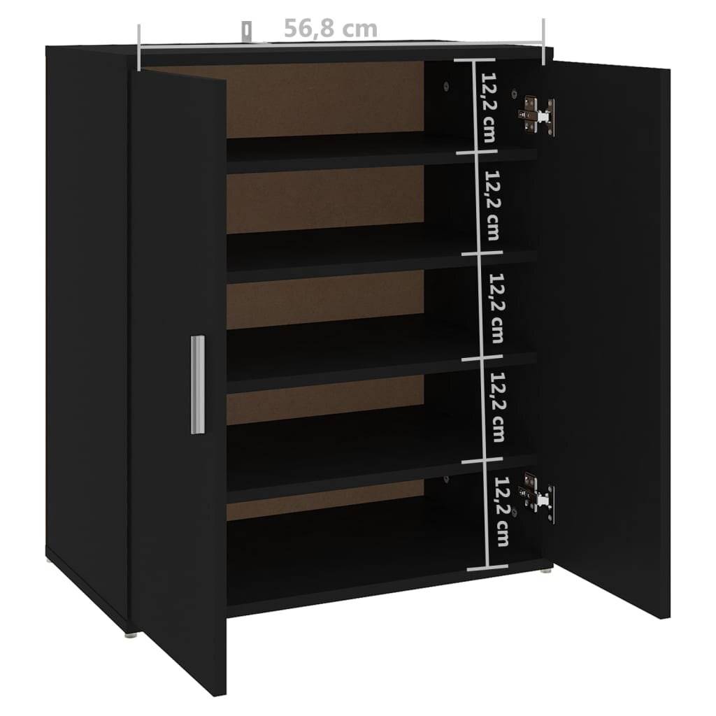 Symbolbild für Schuhschrank Schwarz 60x35x70 cm Holzwerkstoff