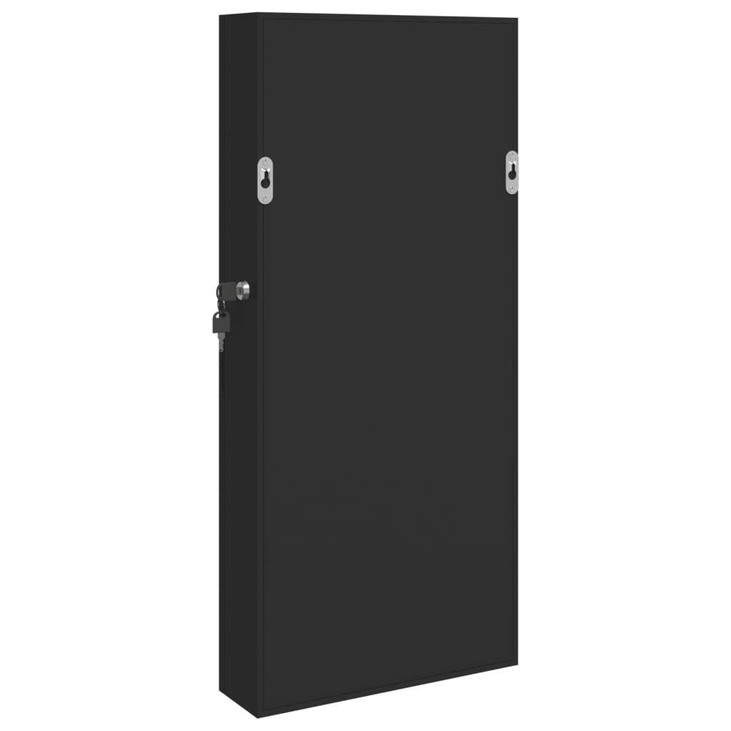 Schmuckschrank mit Spiegel Wandmontage Schwarz 30x8,5x67 cm-6
