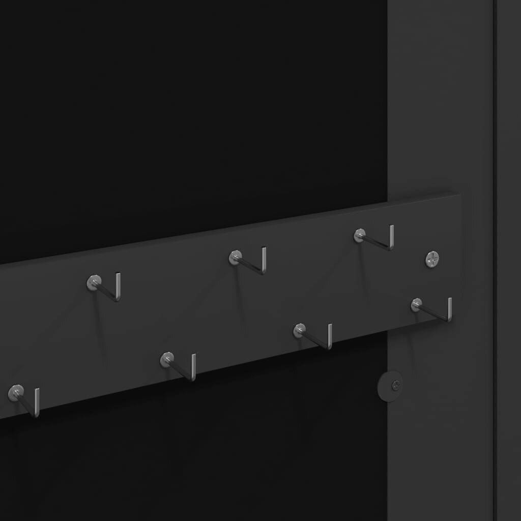 Symbolbild für Schmuckschrank mit Spiegel Wandmontage Schwarz 30x8,5x67 cm