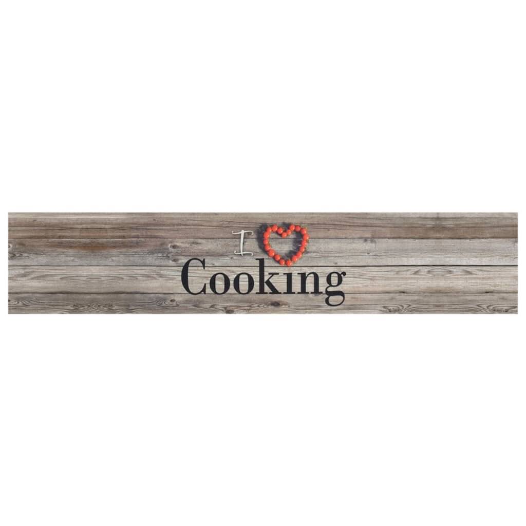 Küchenteppich Waschbar Cooking Grau 60x300 cm Samt-2