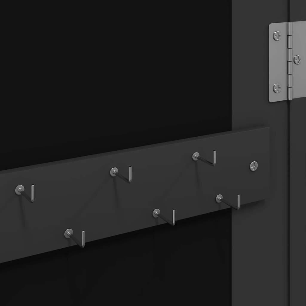 Symbolbild für Schmuckschrank mit Spiegel Wandmontage Schwarz 37,5x10x106 cm
