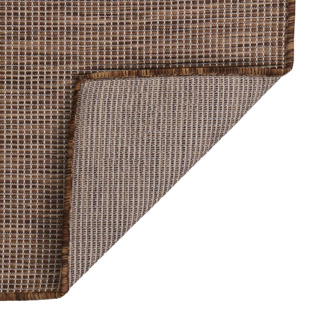 Outdoor-Teppich Flachgewebe 80x150 cm Braun-1