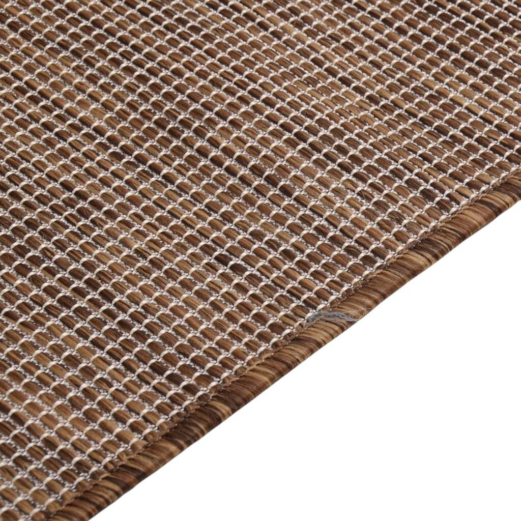 Outdoor-Teppich Flachgewebe 80x150 cm Braun-2